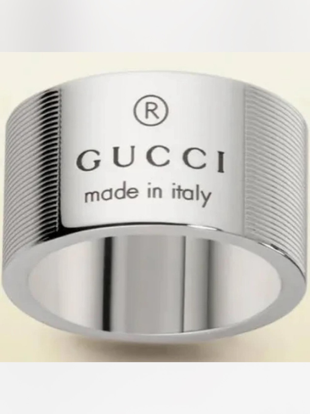 Gucci Sliver Ring with engraved logo
